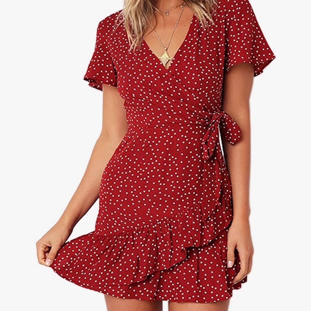 Relipop polka dot mini wrap dress